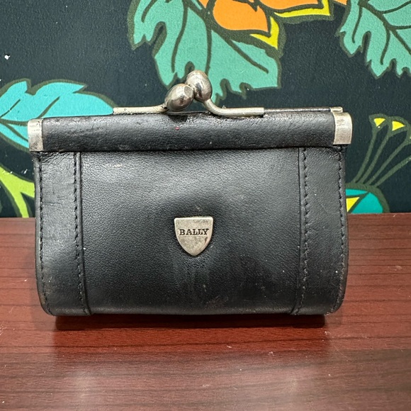 Bally Handbags - Bally Super Vintage Black Leather Kiss-Lock Coin Purse